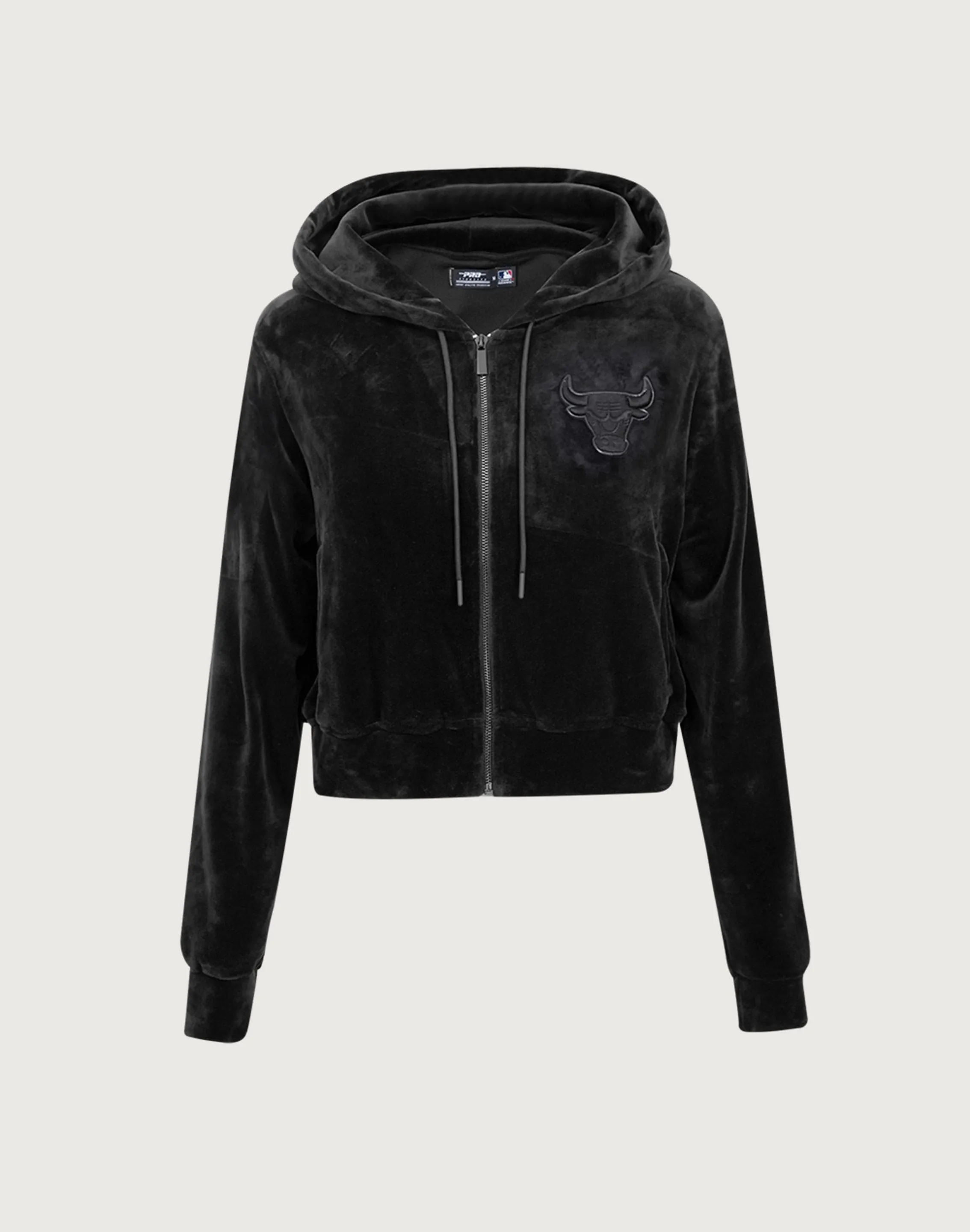 Pro Standard Chicago Bulls Triple Black Velour Zip Hoodie Business casual wear Fashion museums