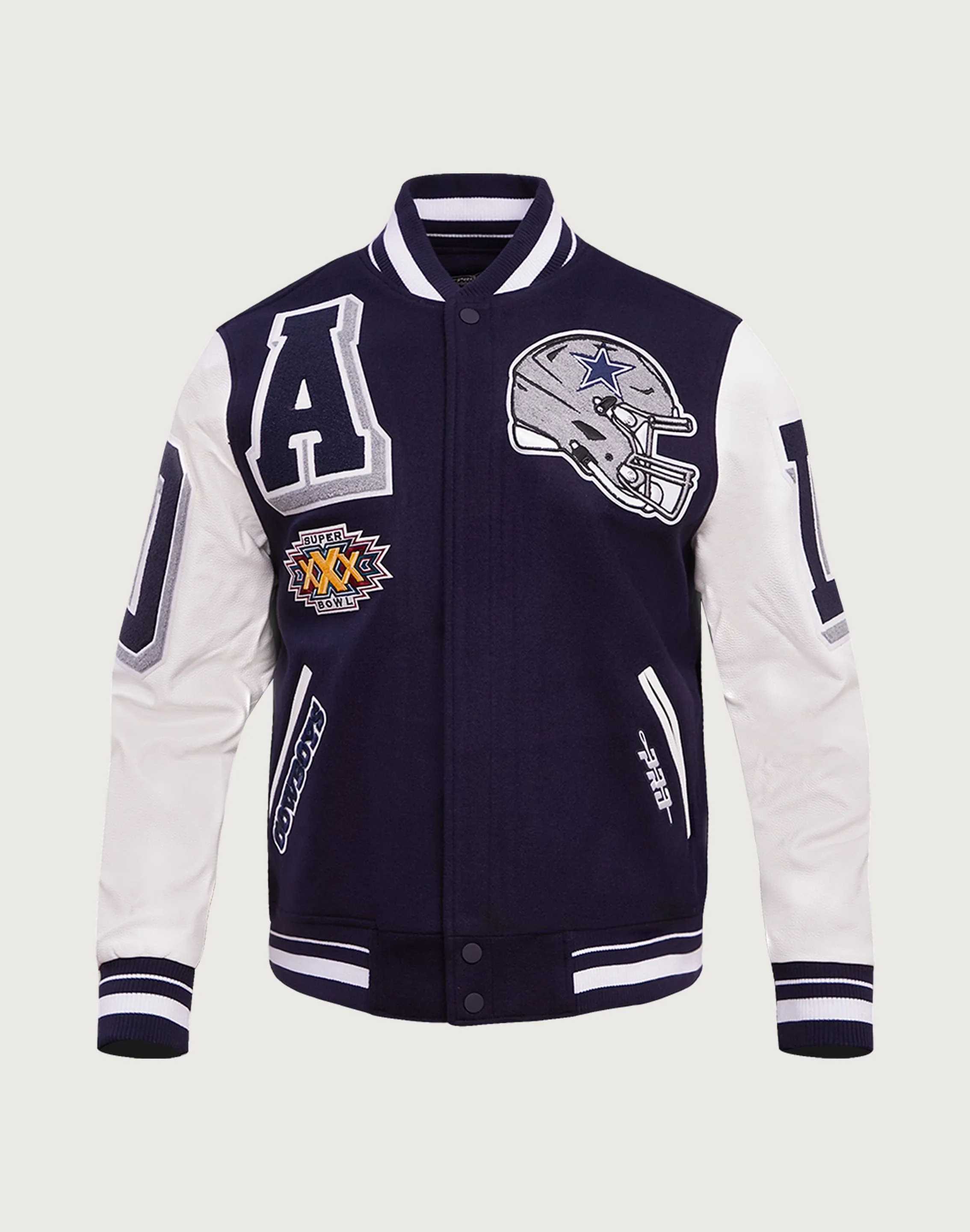 Pro Standard Dallas Cowboys Mashup Rib Wool Varsity Jacket Fashion swaps Nylon - included fashion
