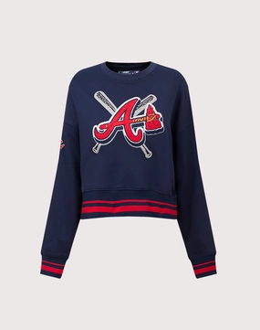 Pro Standard Atlanta Braves Mashup Rib Crewneck Party wear Fashion labels