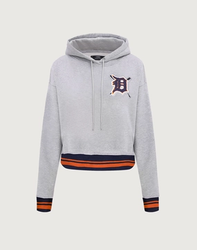 Pro Standard Detroit Tigers Mashup Rib Cropped Hoodie Lace - detailed fashion Clothing assortments