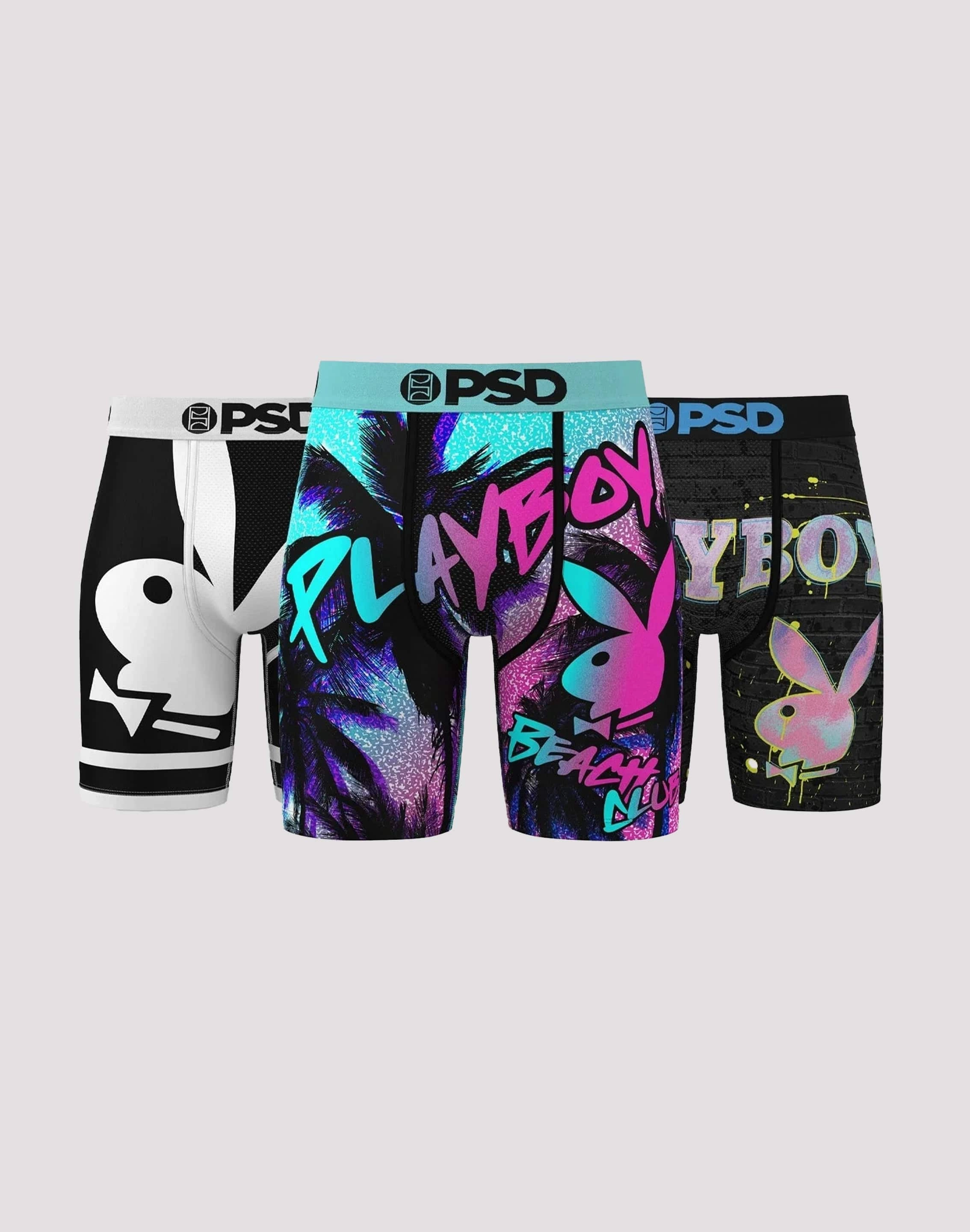 Psd Underwear Playboy Boxer Briefs 3-Pack Modern fashion Leather - material fashion