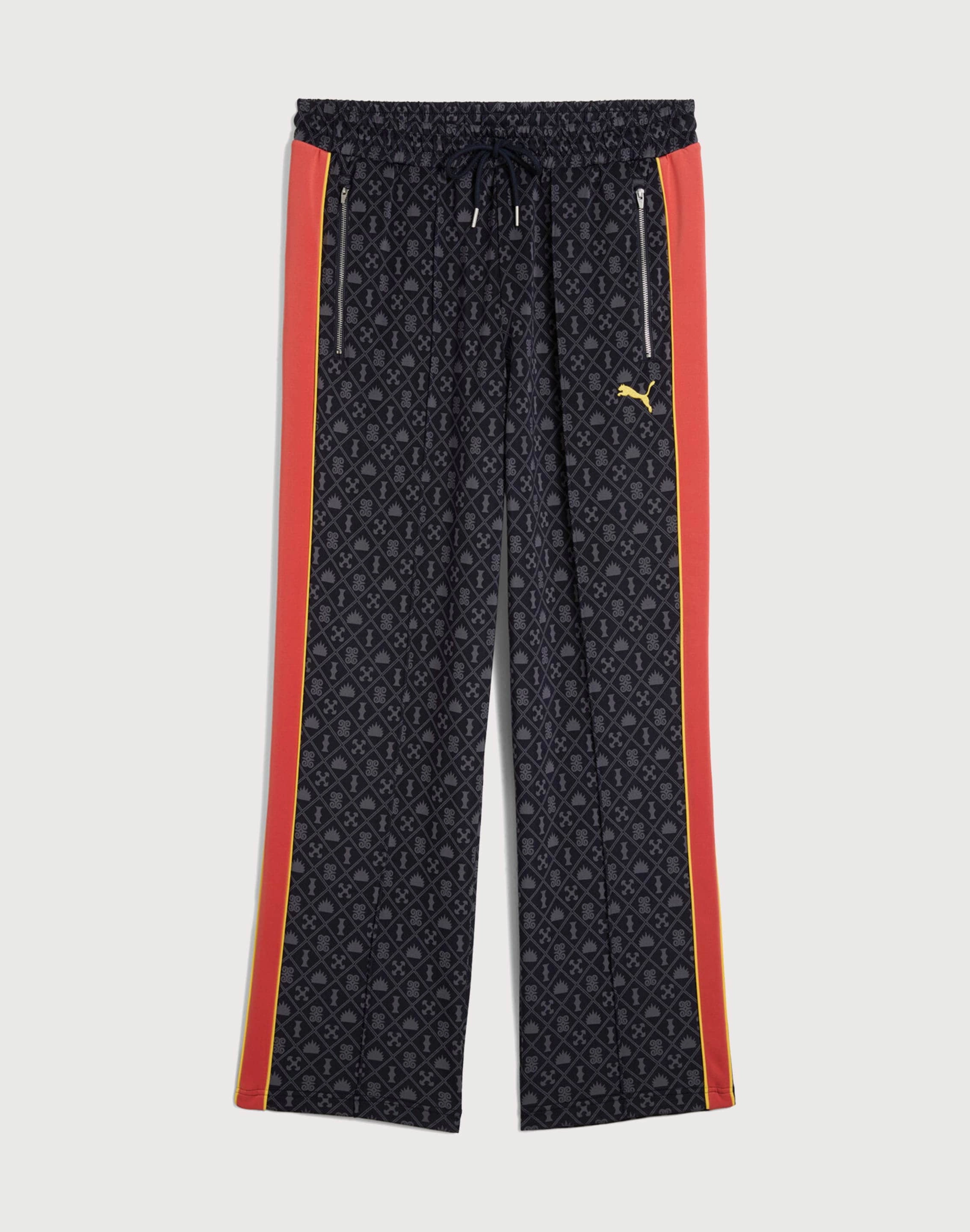 Military - inspired fashion Puma T7 Road To Unity Straight Fit Track Pants Silk - fabric fashion