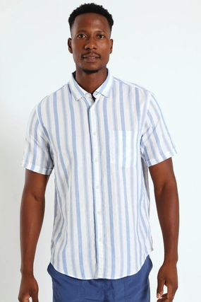 Quality apparel Buttondown Stripe Shirt - Blue Fashion on sale