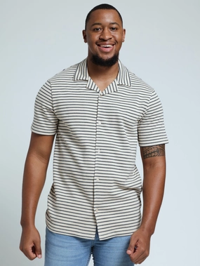 Quality apparel Stripe Crochet Shirt - Off White Best - selling fashion
