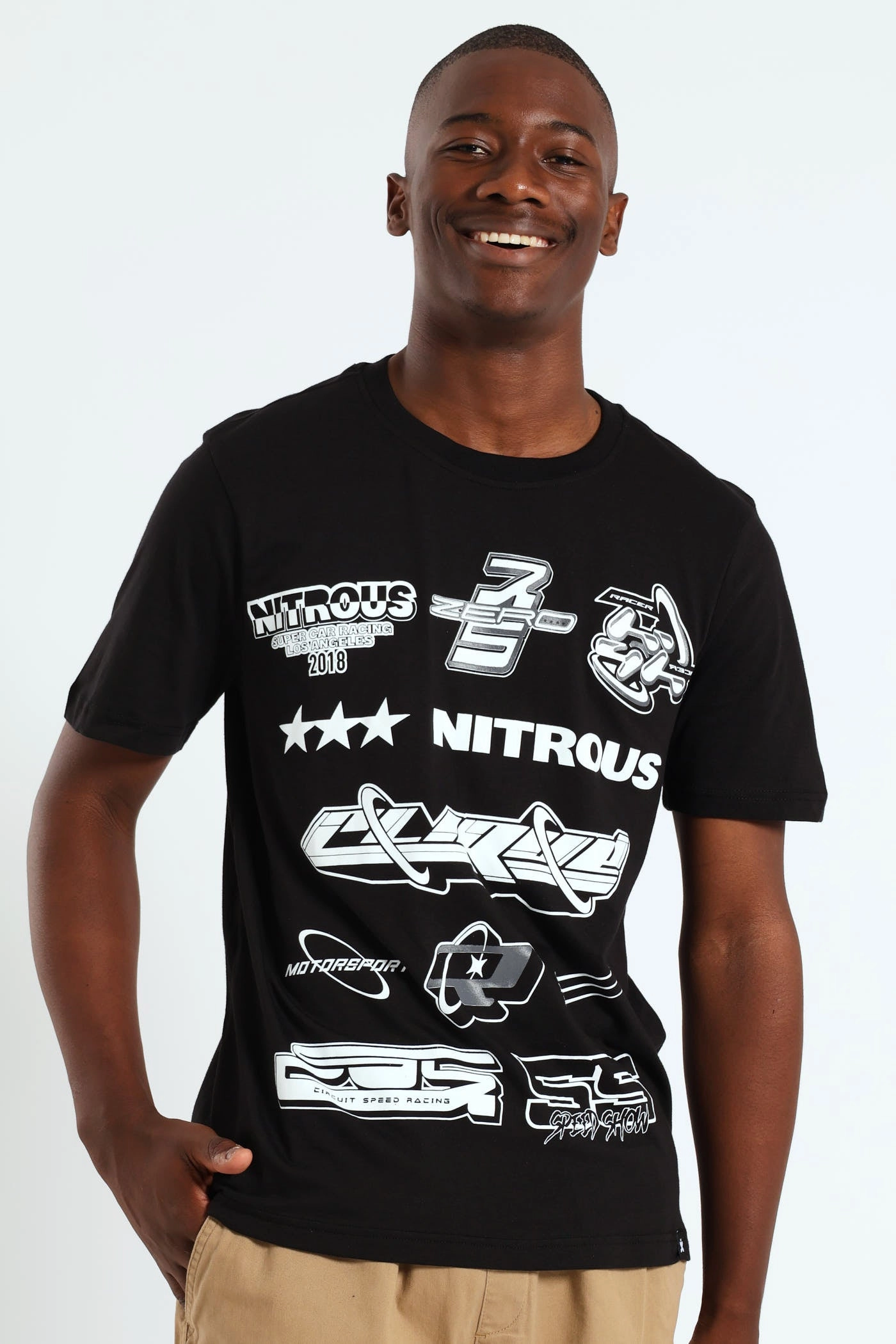 Racer Front & Back Tee - Black