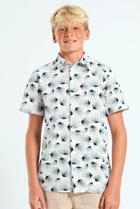 Retro fashion finds Boys Leafy Print Shirt - White Fashion labels