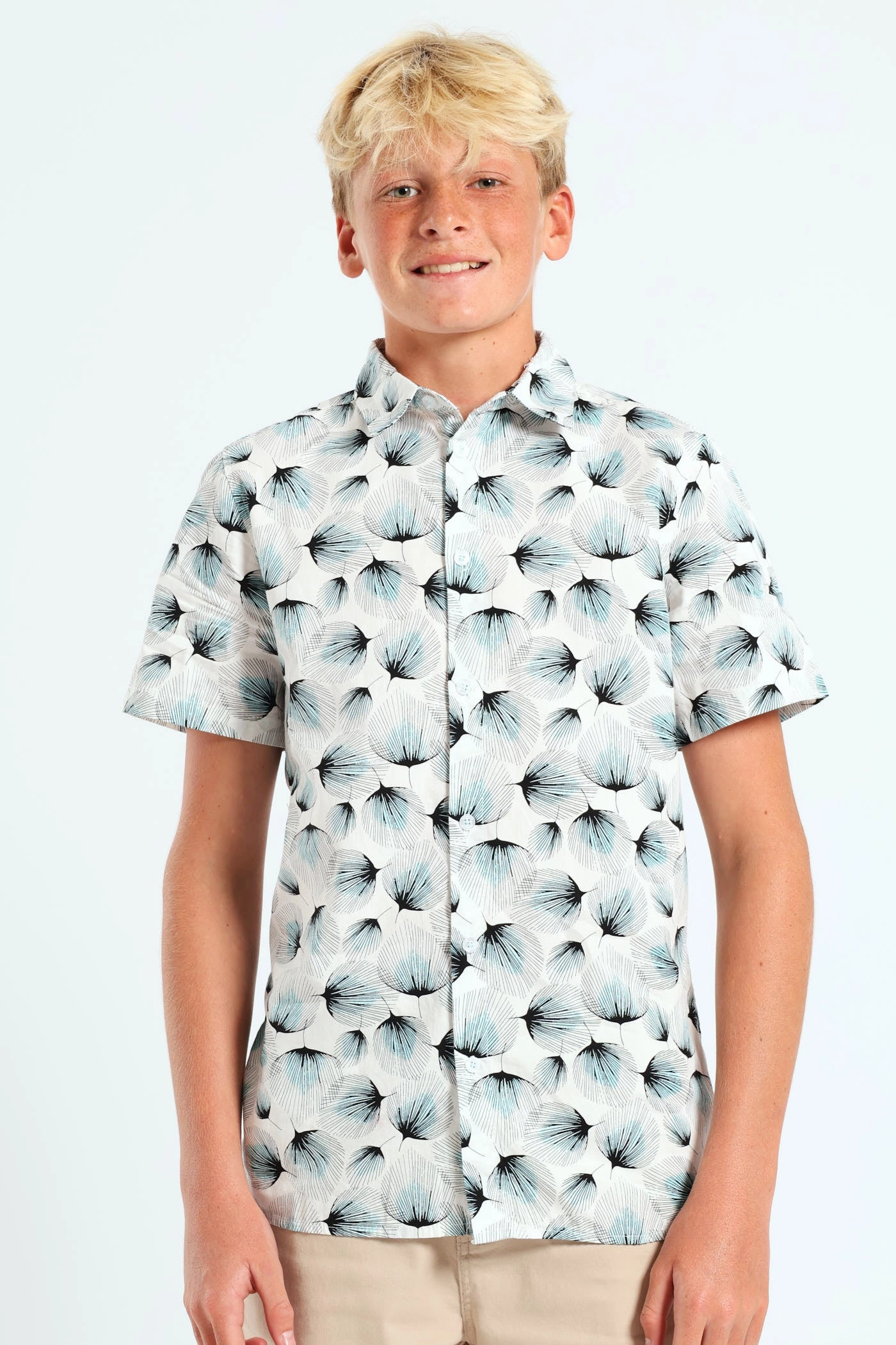 Fashion storage (wardrobes, hangers, etc.) Boys Leafy Print Shirt - White Everyday wear