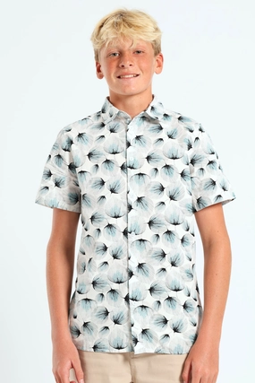 Retro fashion finds Boys Leafy Print Shirt - White Fashion labels