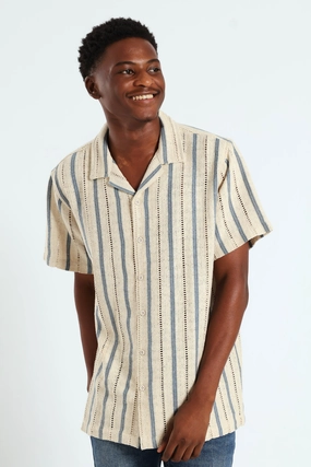 Retro fashion finds Crochet Stripe Shirt - Stone Fashion photography