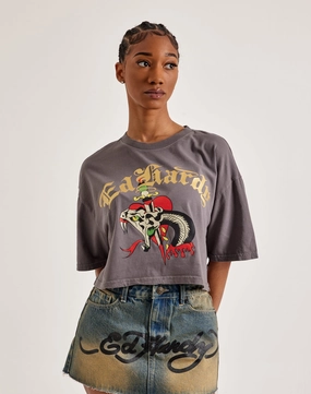 Retro fashion finds Ed Hardy Snake Heart Boxy Cropped Tee Lingerie and intimates