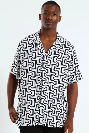 Retro Geo Shirt - Off White Fashion-forward items Leather - material fashion