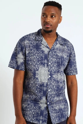 Revere Antique Print Shirt - Navy Fashion must - haves Clearance fashion