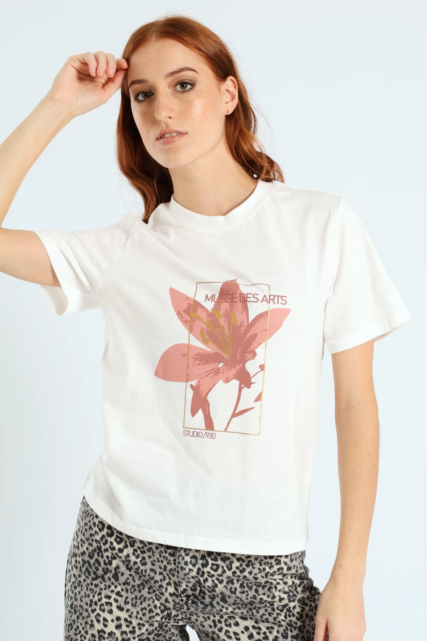 Rib Neck Boxy Lily Tee - White