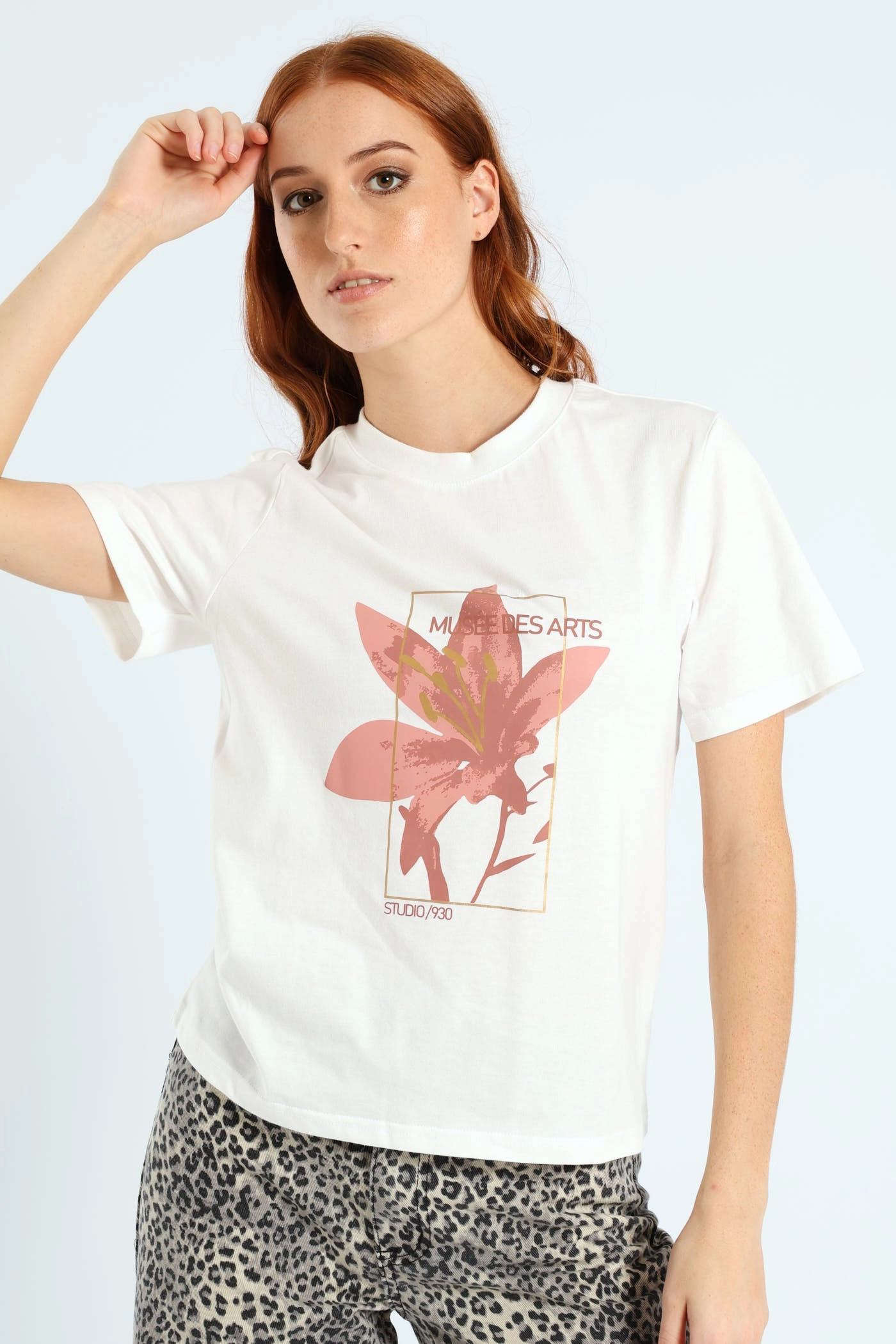 Rib Neck Boxy Lily Tee - White