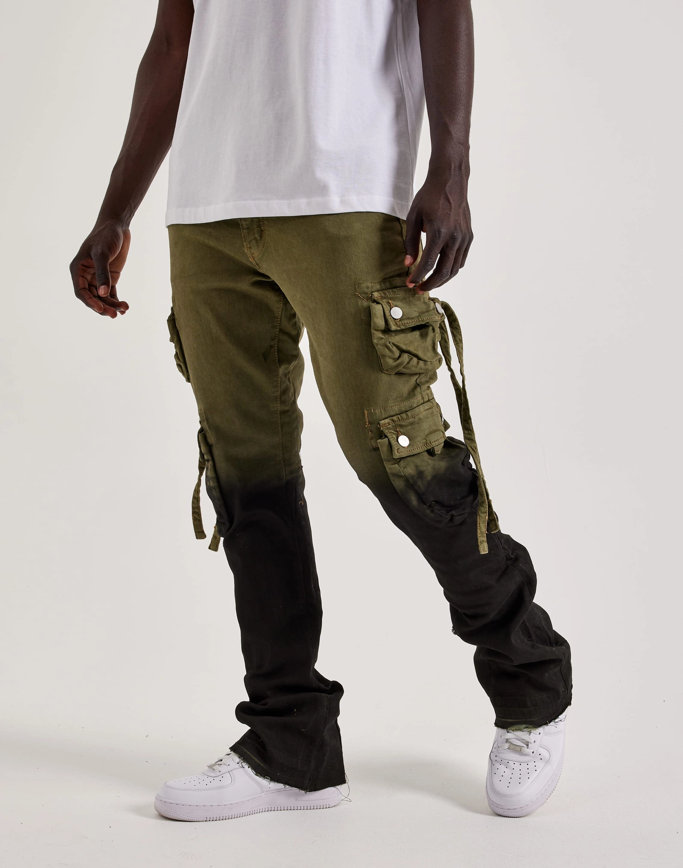 MNML Cargo Flare Denim Pants Affordable fashion Patterned fashion (floral, stripes, etc.)
