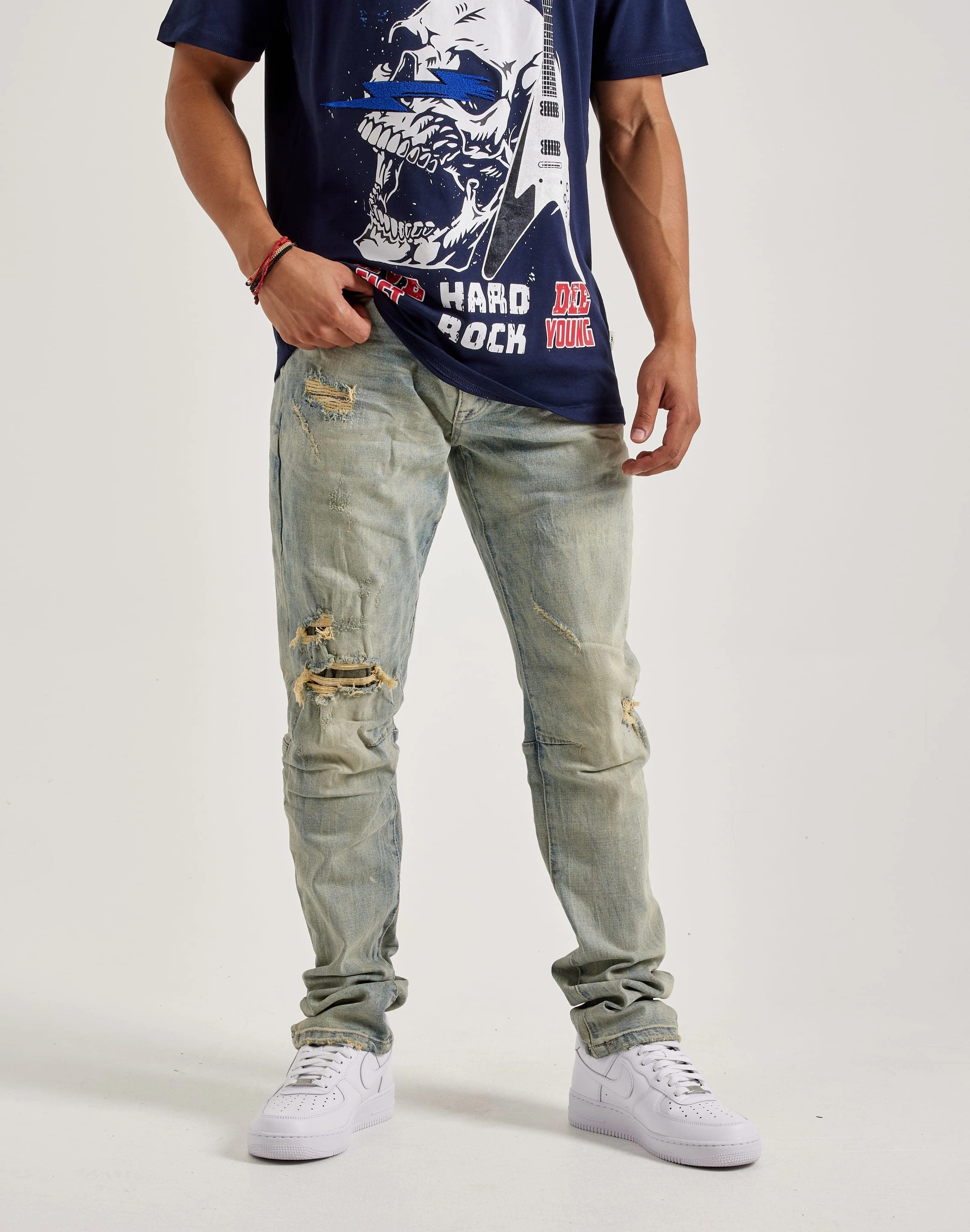 Wool - sourced fashion Smoke Rise Rip & Repair Slim Denim Jeans Fashion for all ages