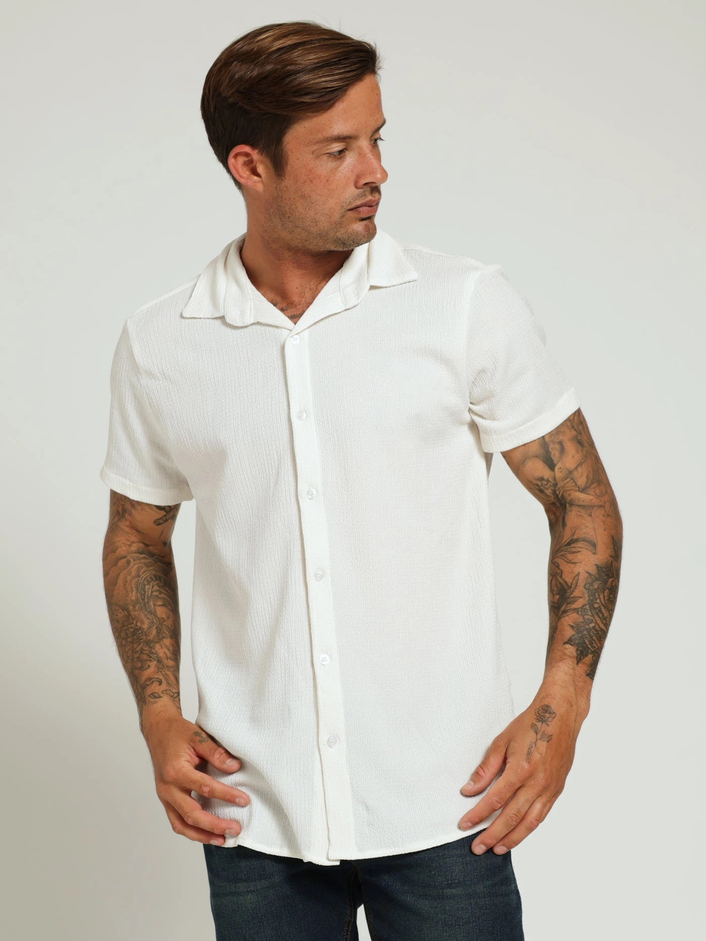 Evening wear Crinkle Woven Shirt - Off White Beachwear items