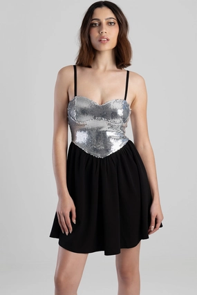 Sequin & Scuba Crepe Dress - Black Fashion bloggers' picks Fashion inspiration