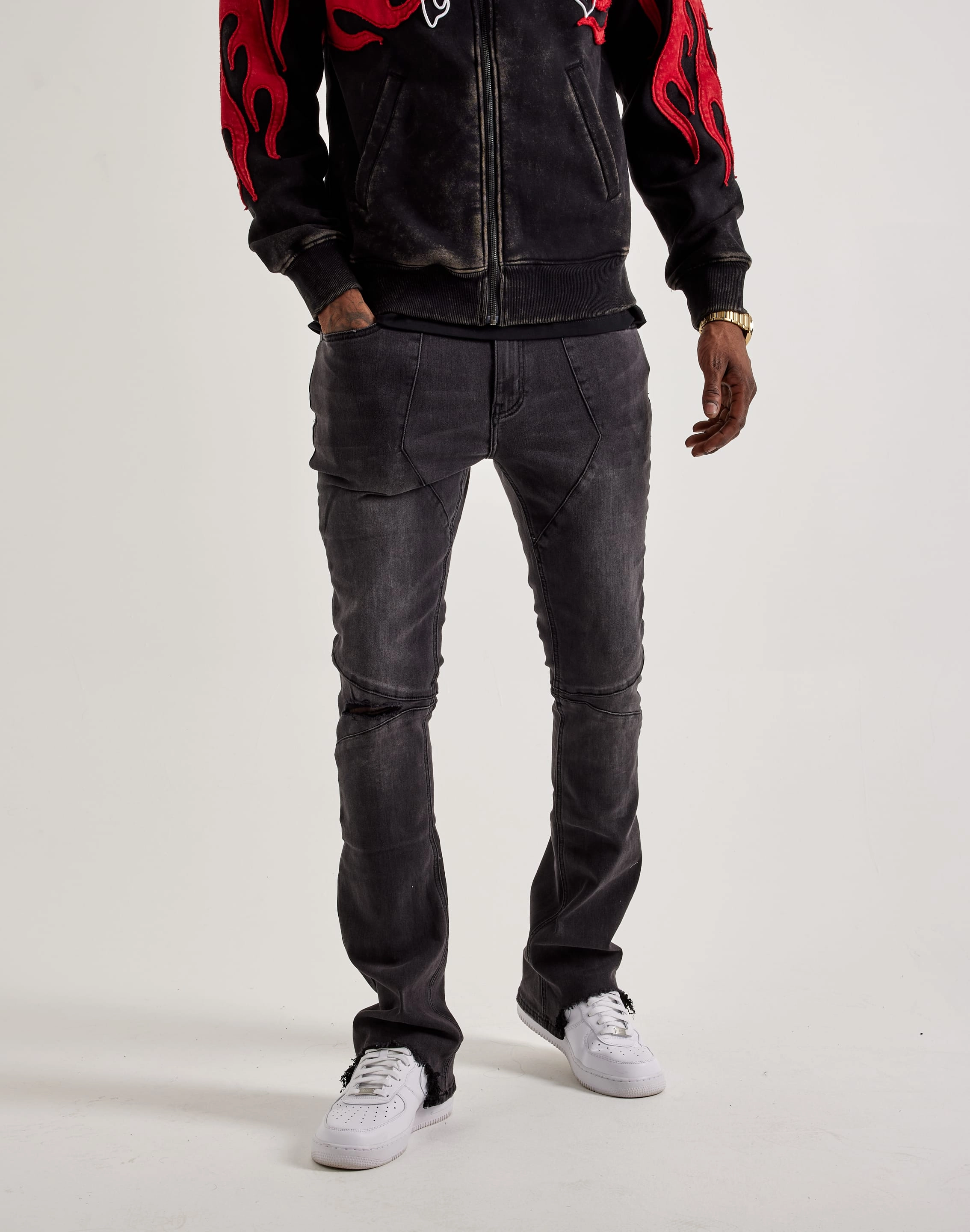 Casual wear options Serenede Nickel Stacked Flare Jeans Nylon - included fashion