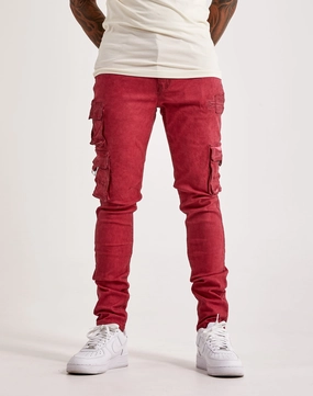 Serenede Storm Slim Cargo Jeans Leather - material fashion Formal wear selections