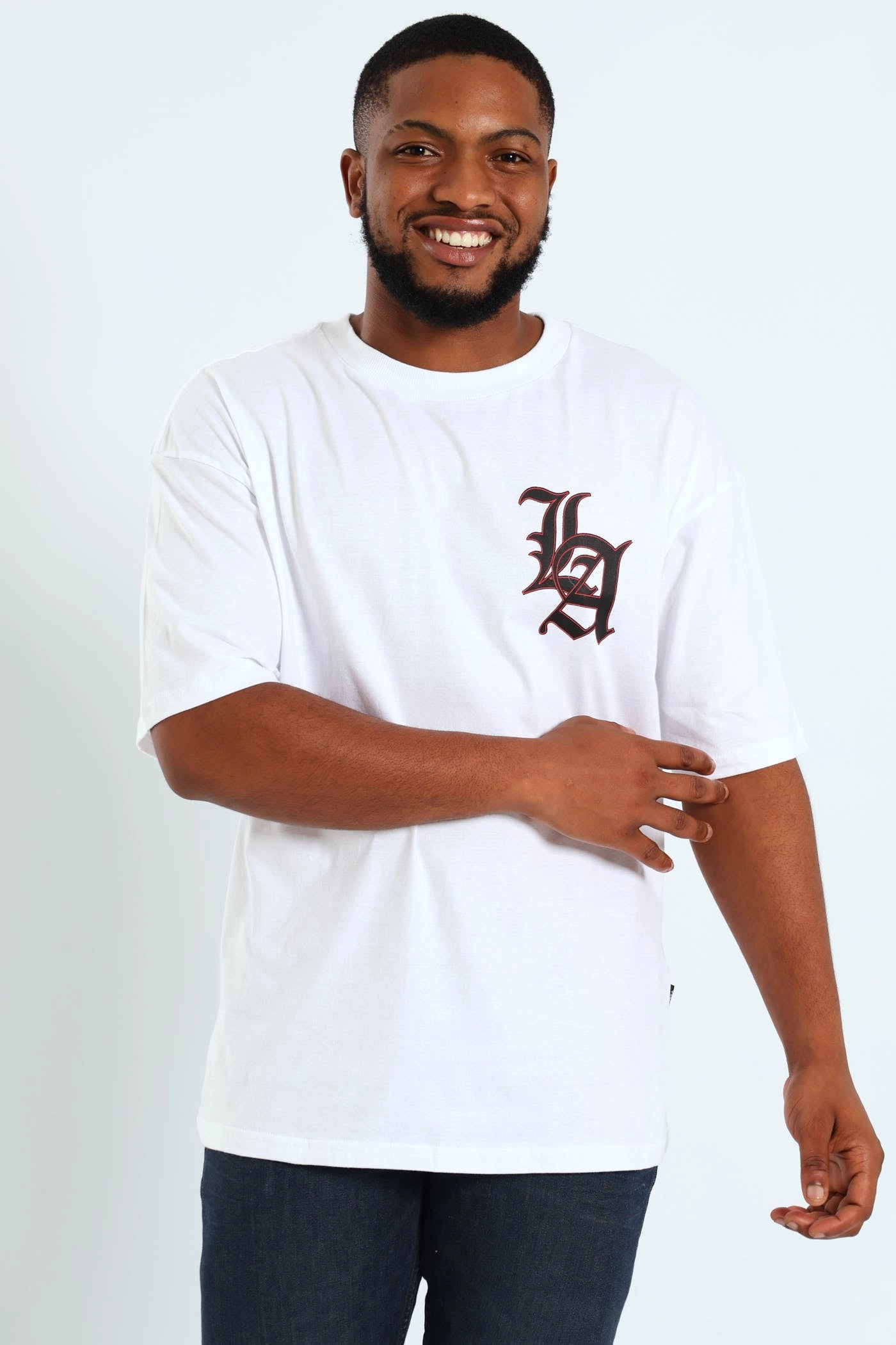 Short Sleeve Back Print Tee - White