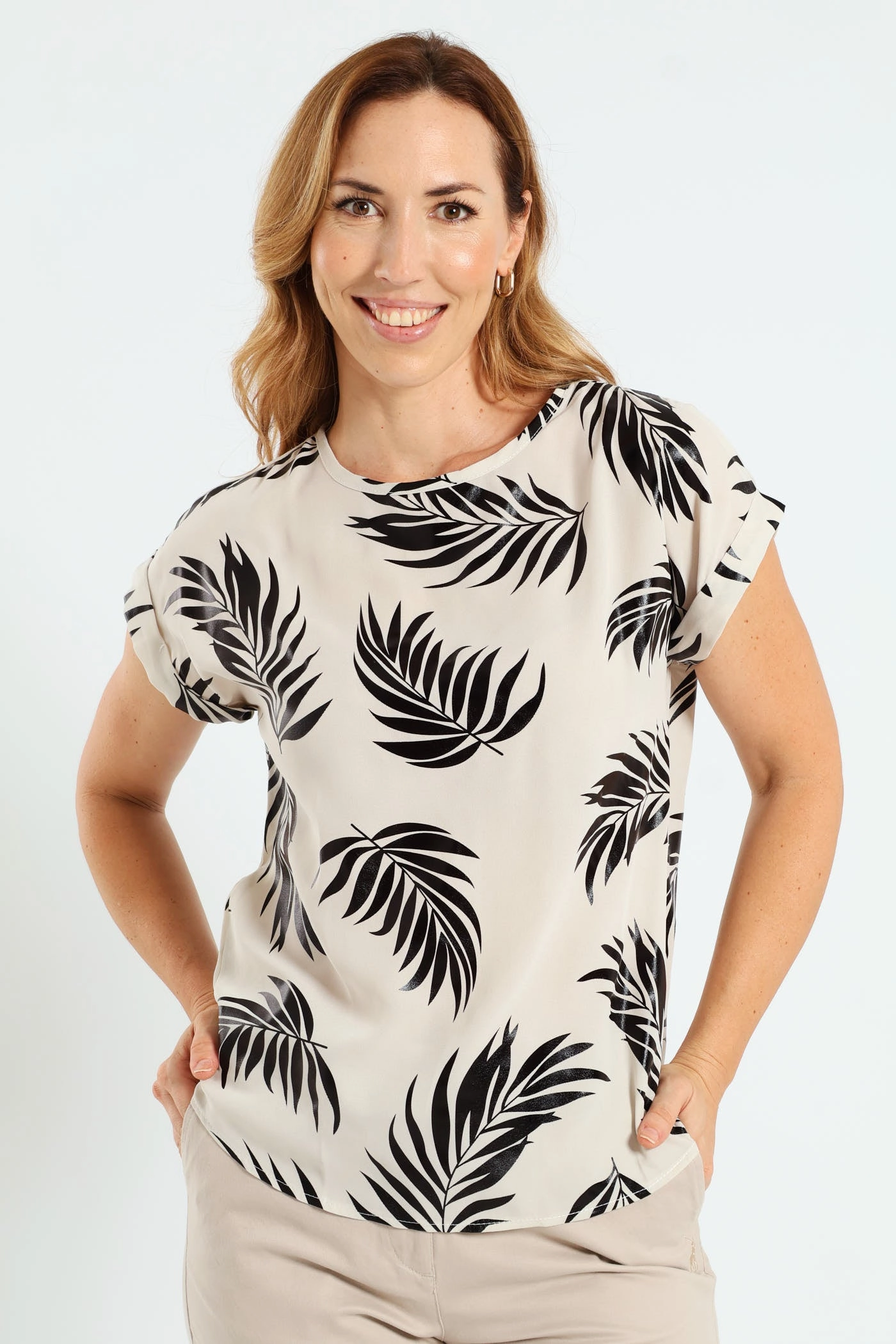Short Sleeve Formal Tee - Black/Cream