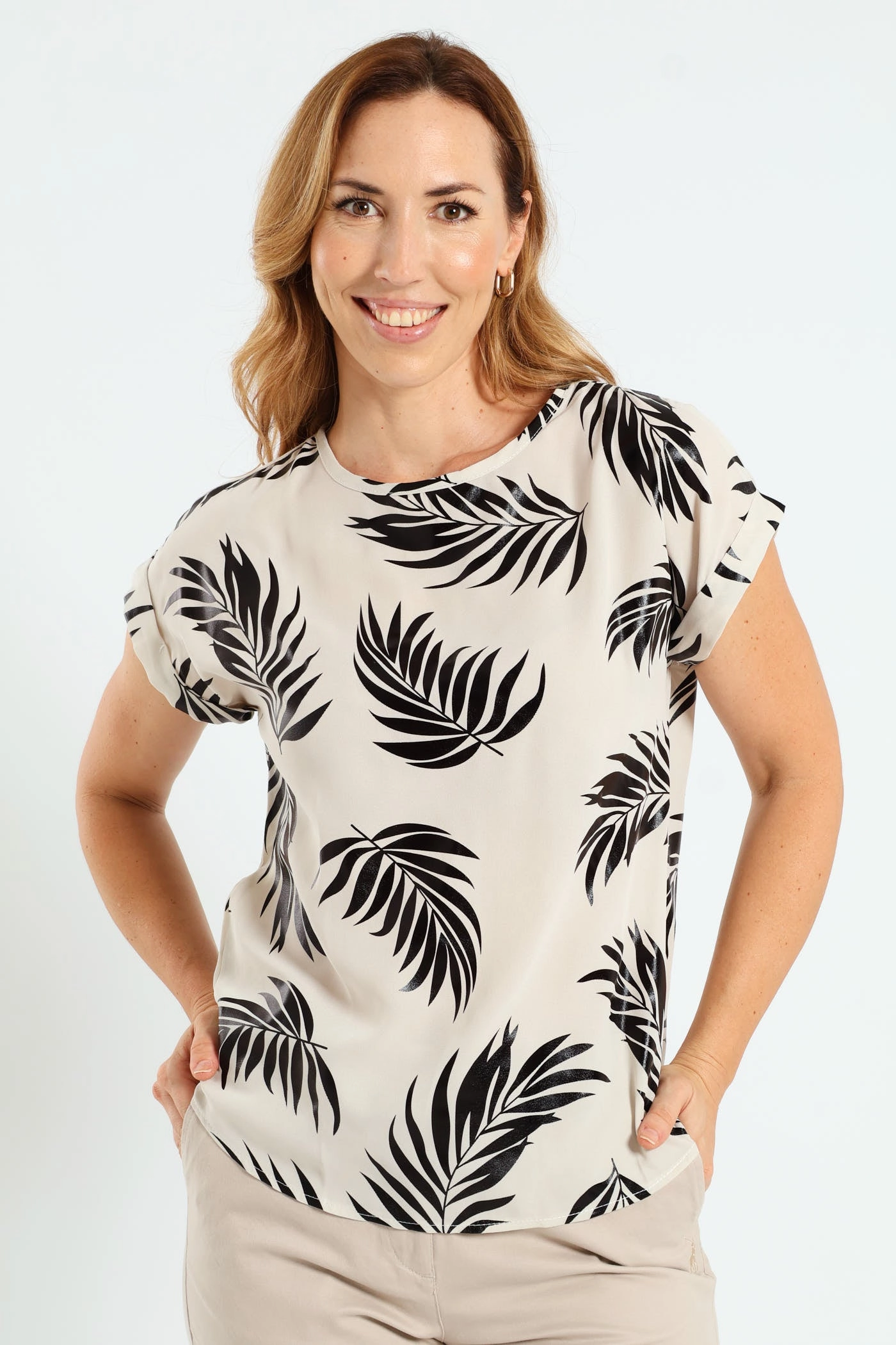 Short Sleeve Formal Tee - Black/Cream