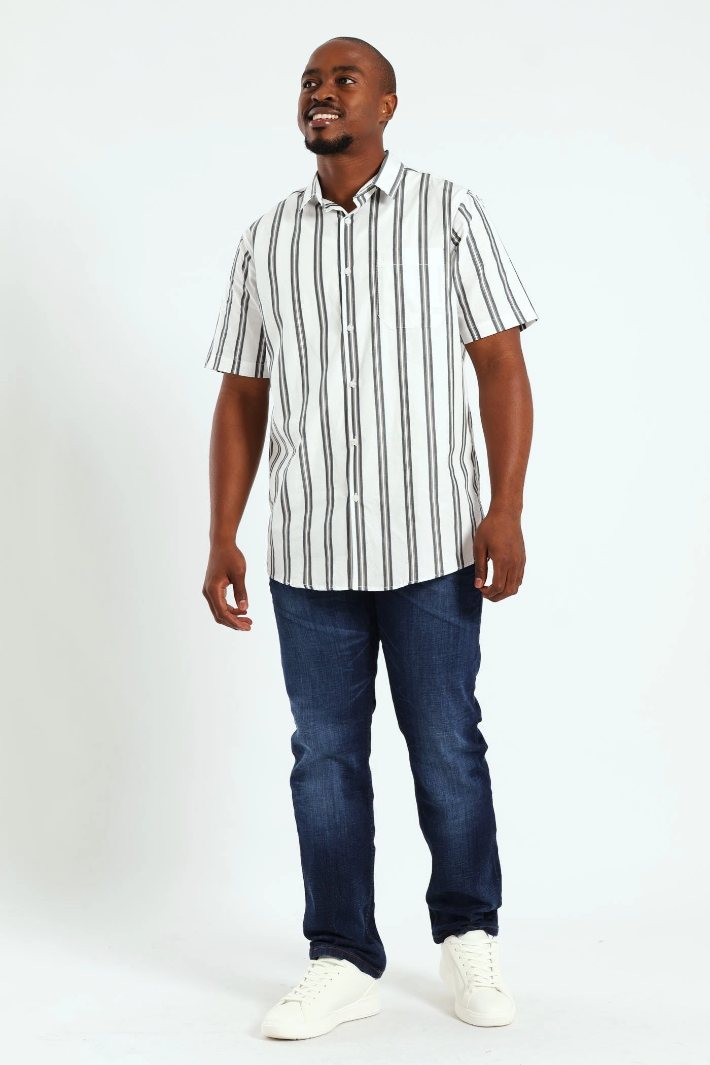 Short Sleeve Stripe Shirt - White Fashion influencers' recommendations Fashion for all ages