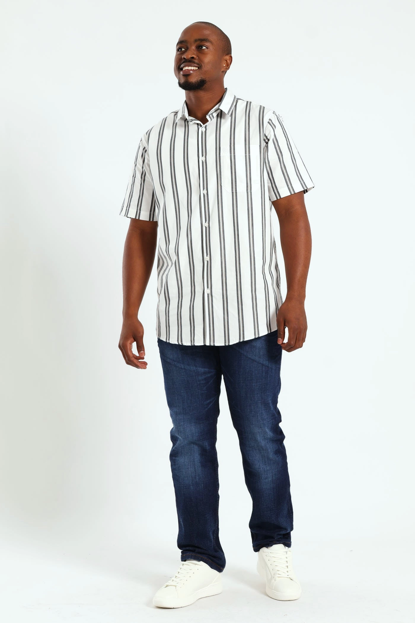 Short Sleeve Stripe Shirt - White Fashion influencers' recommendations Fashion for all ages