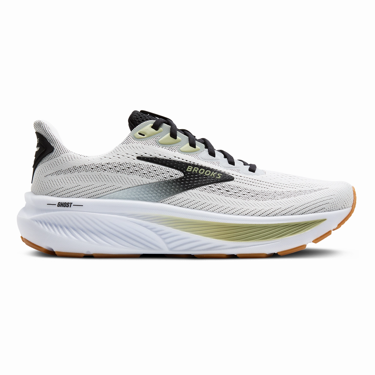 Robust Brooks Ghost 17 White - Black - Tea Opulent