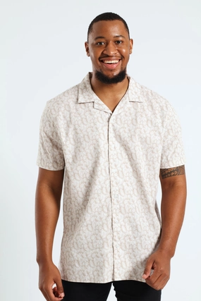 Silk - fabric fashion Palm Shirt - Natural Wardrobe staples