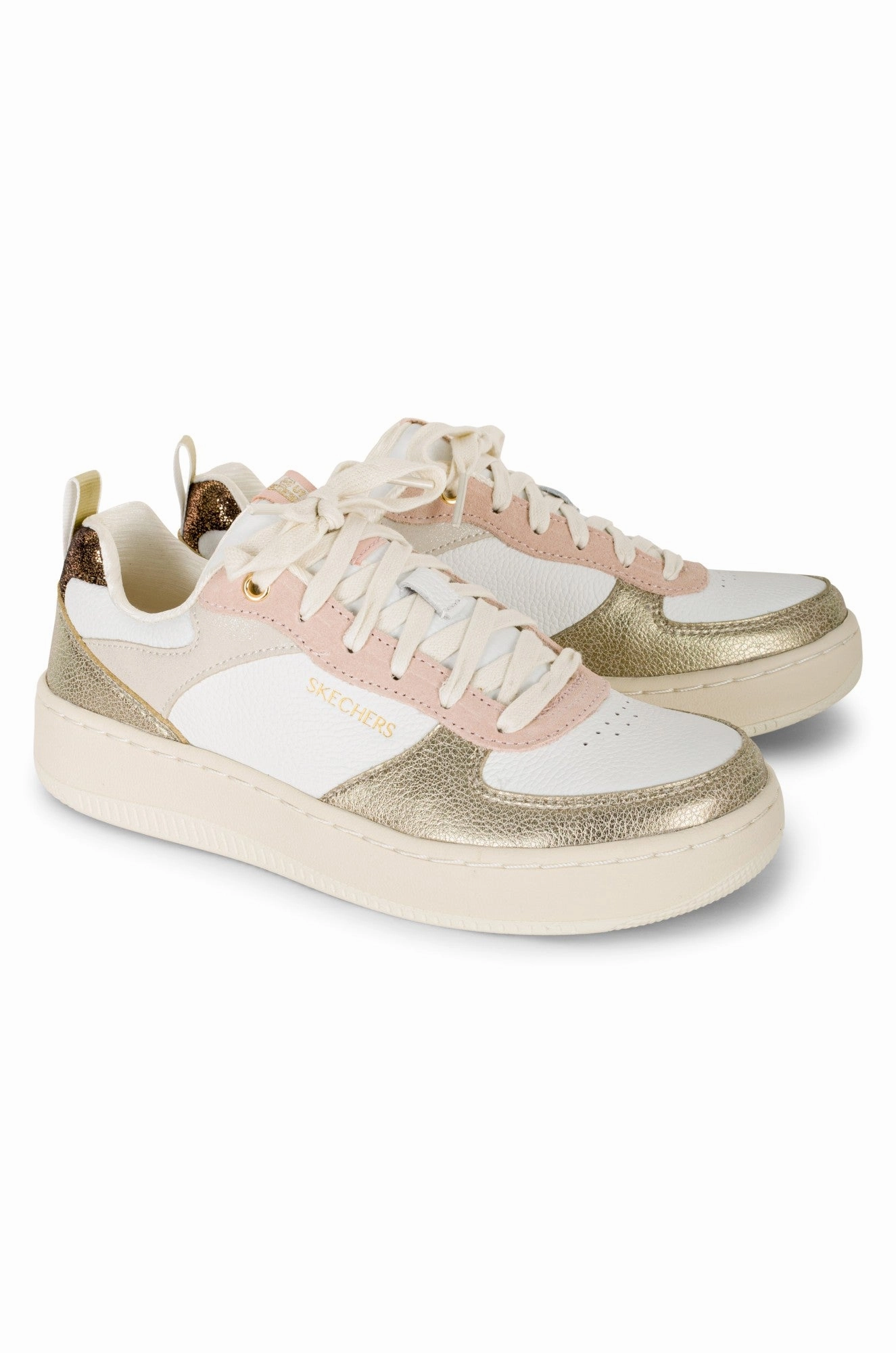 Skecher Sneaker | WHITE/PINK/GOLD | 185036 B1