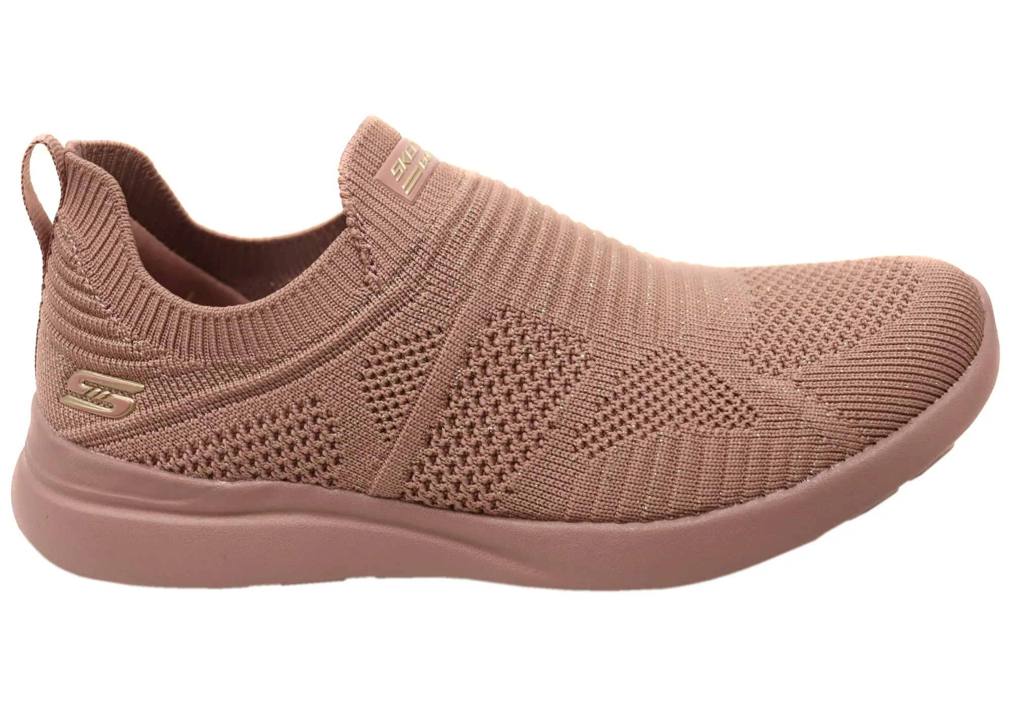 Skechers Womens BOBS Milano Purely Radiant Slip On Shoes Mauve Suede Accessories Scarves