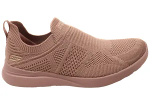 Skechers Womens BOBS Milano Purely Radiant Slip On Shoes Mauve Suede Accessories Scarves