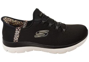 Skechers Womens Slip Ins Summits Leopard Chic Comfortable Shoes Aviation Computers
