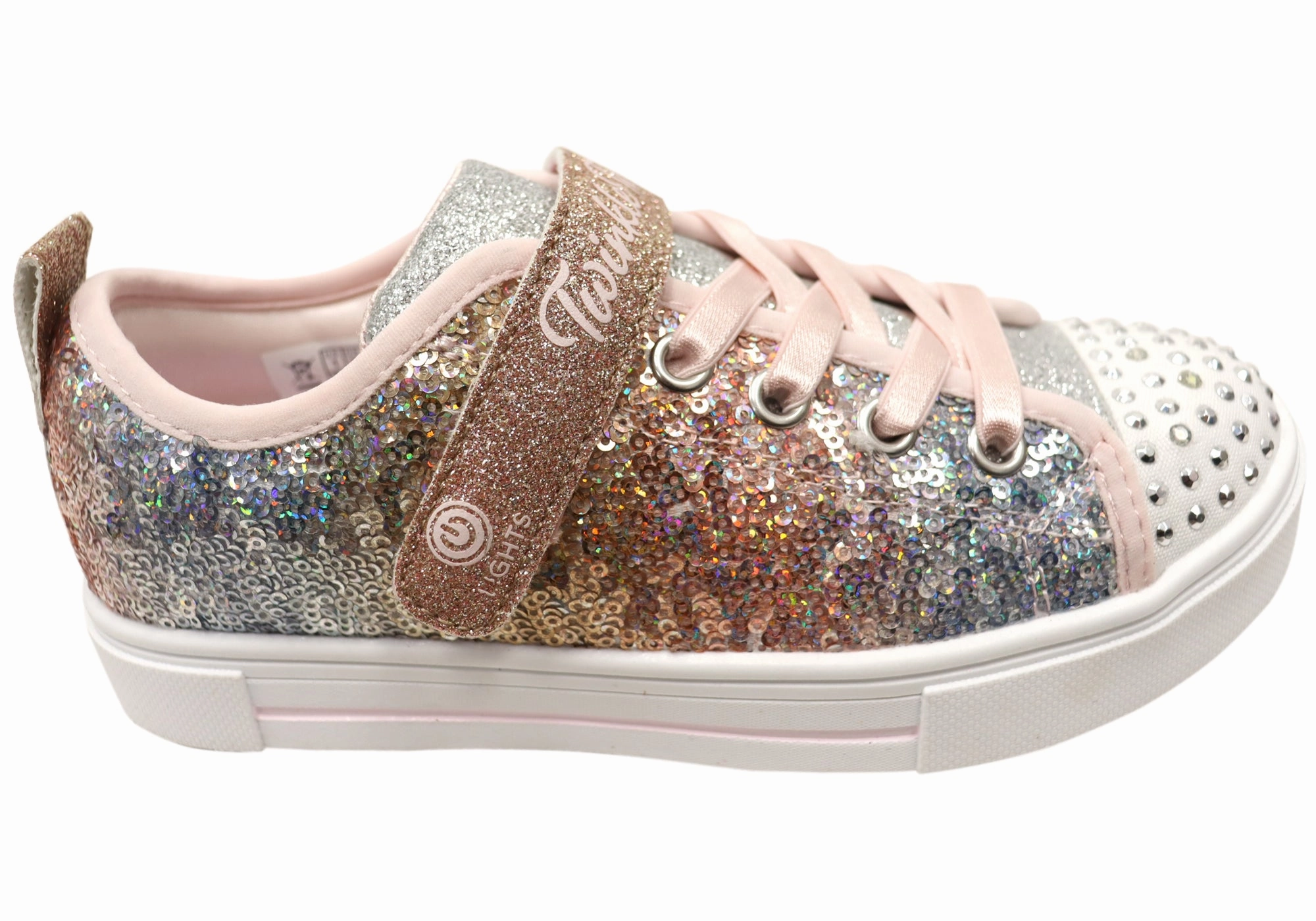 Skechers Kids S Lights Twinkle Sparks Sequin Flash Light Up Shoes Sporting Goods Rompers