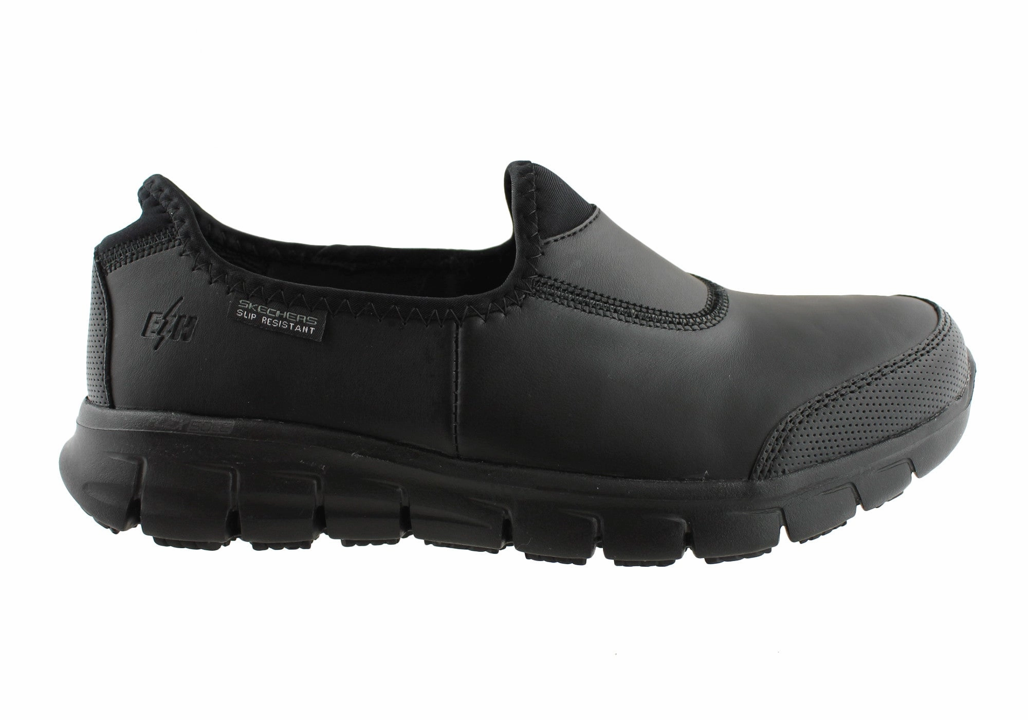 Skechers Womens Sure Track Slip Resistant Comfort Leather Work Shoes Gardening Tools Magazines