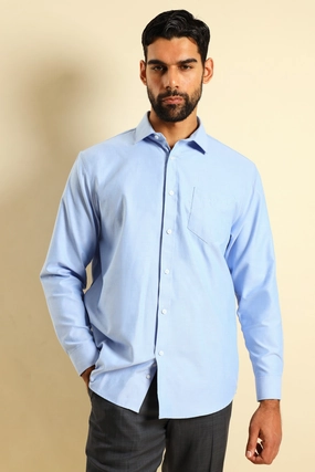 Slim Oxford Shirt - Light Blue Fashion rental Organic fashion products