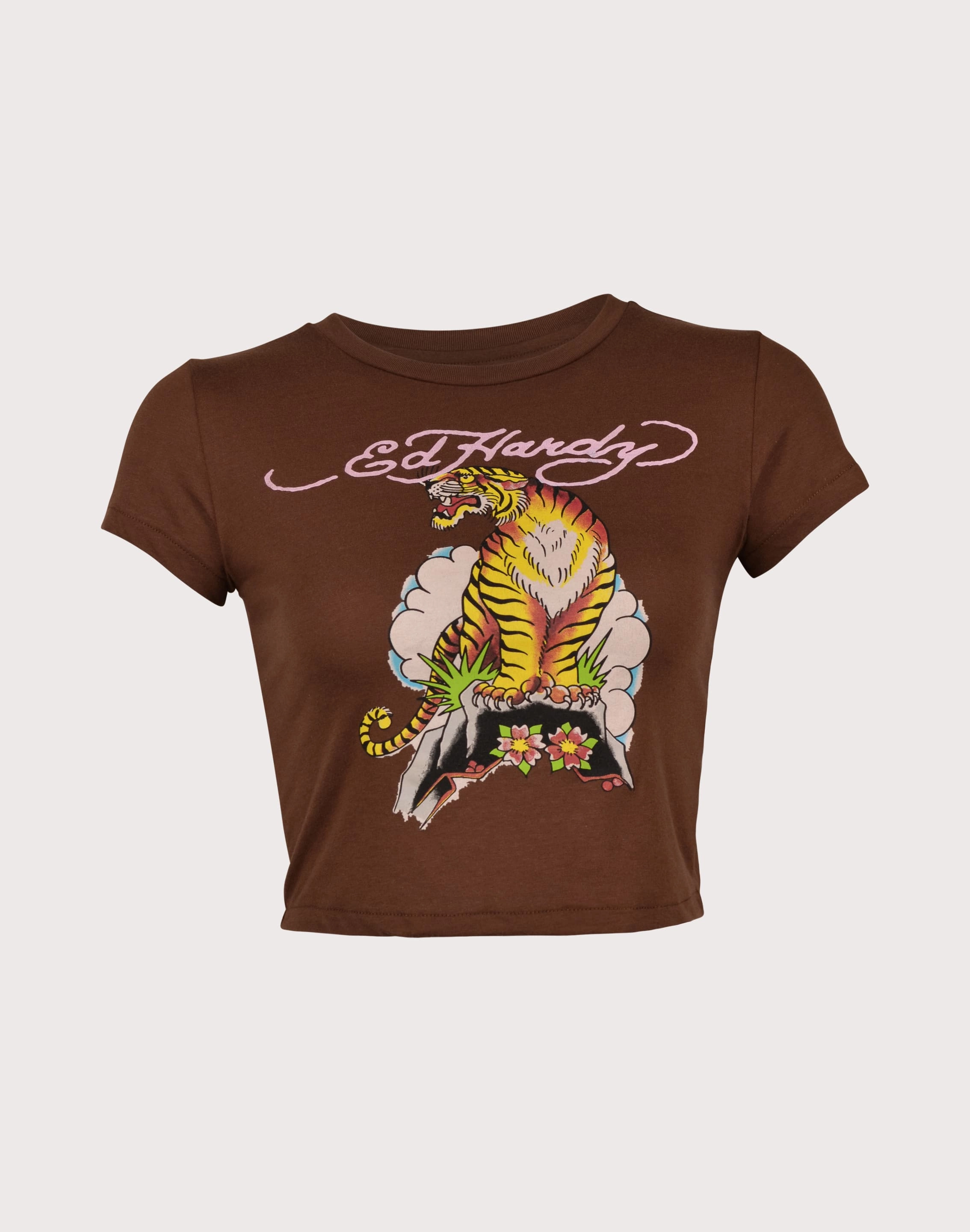 Ed Hardy Tiger Crop Tee Wool - sourced fashion Fashion photography