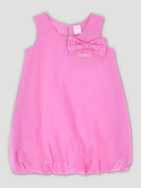 Smart casual wear Pre-Girls Danasoli Bubble Dress With Glitter Bow - Pink Printed fashion