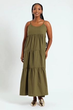 Smart casual wear Strappy Tiered Maxi Dress - Fatigue Fashion on sale