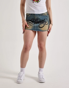 Smart fashion (wearables) Ed Hardy Snake Hearts Denim Skirt Polyester - used fashion