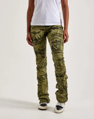 Smoke Rise High-Rise Stacked Cargo Pants Spandex - incorporated fashion Smart casual wear