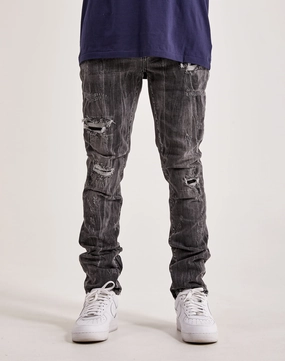 Smoke Rise Rip & Repair Basic Slim Denim Fashion exhibitions Fashion-forward items
