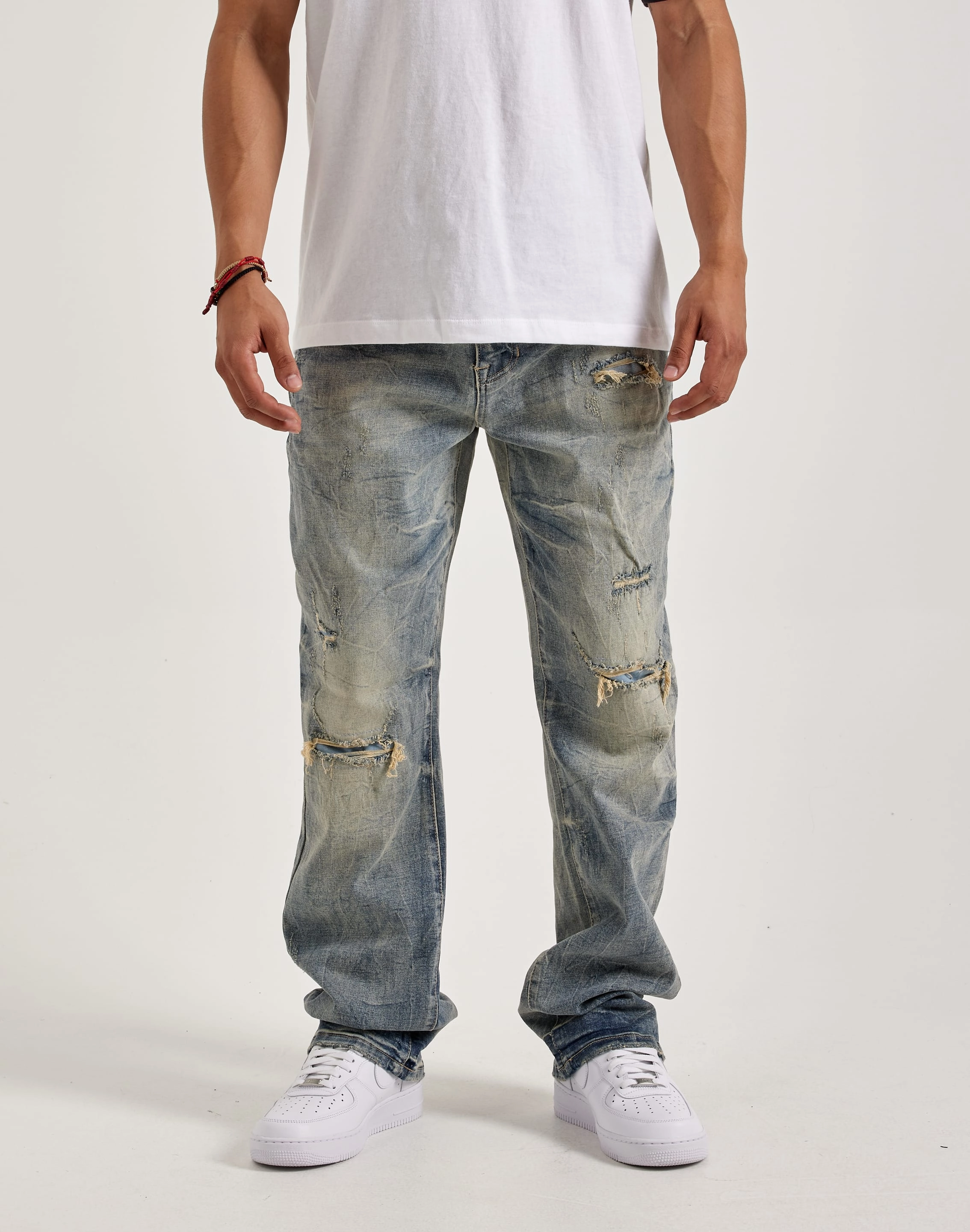 Smoke Rise Rip & Repair Straight Denim Jeans Fashion rental Fashion exhibitions