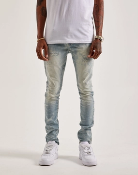 Smoke Rise Slim Wave Effect Jeans Preppy style items Silk - fabric fashion