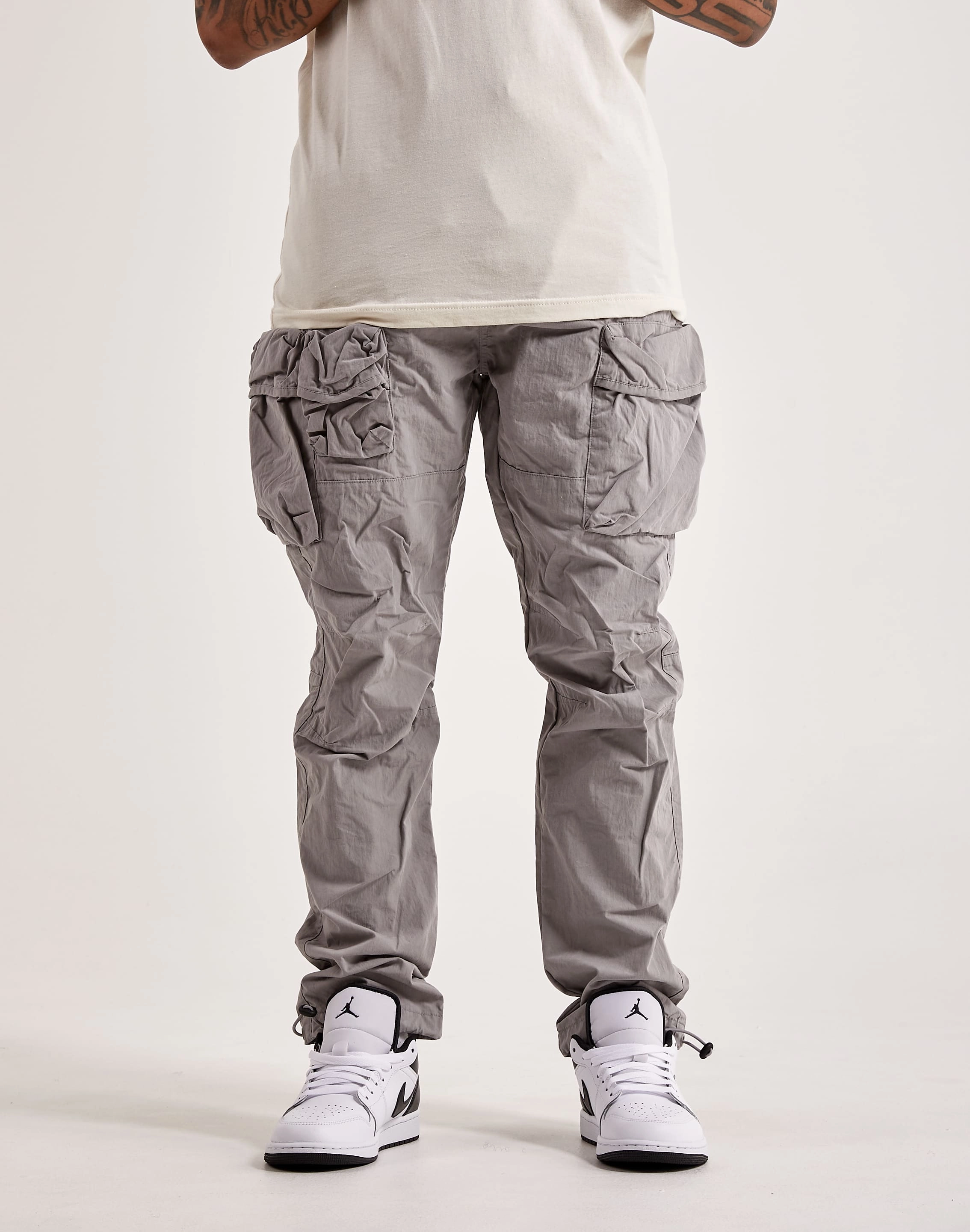 Smoke Rise Utility Peach Nylon Cargo Pants Silk - fabric fashion Printed fashion