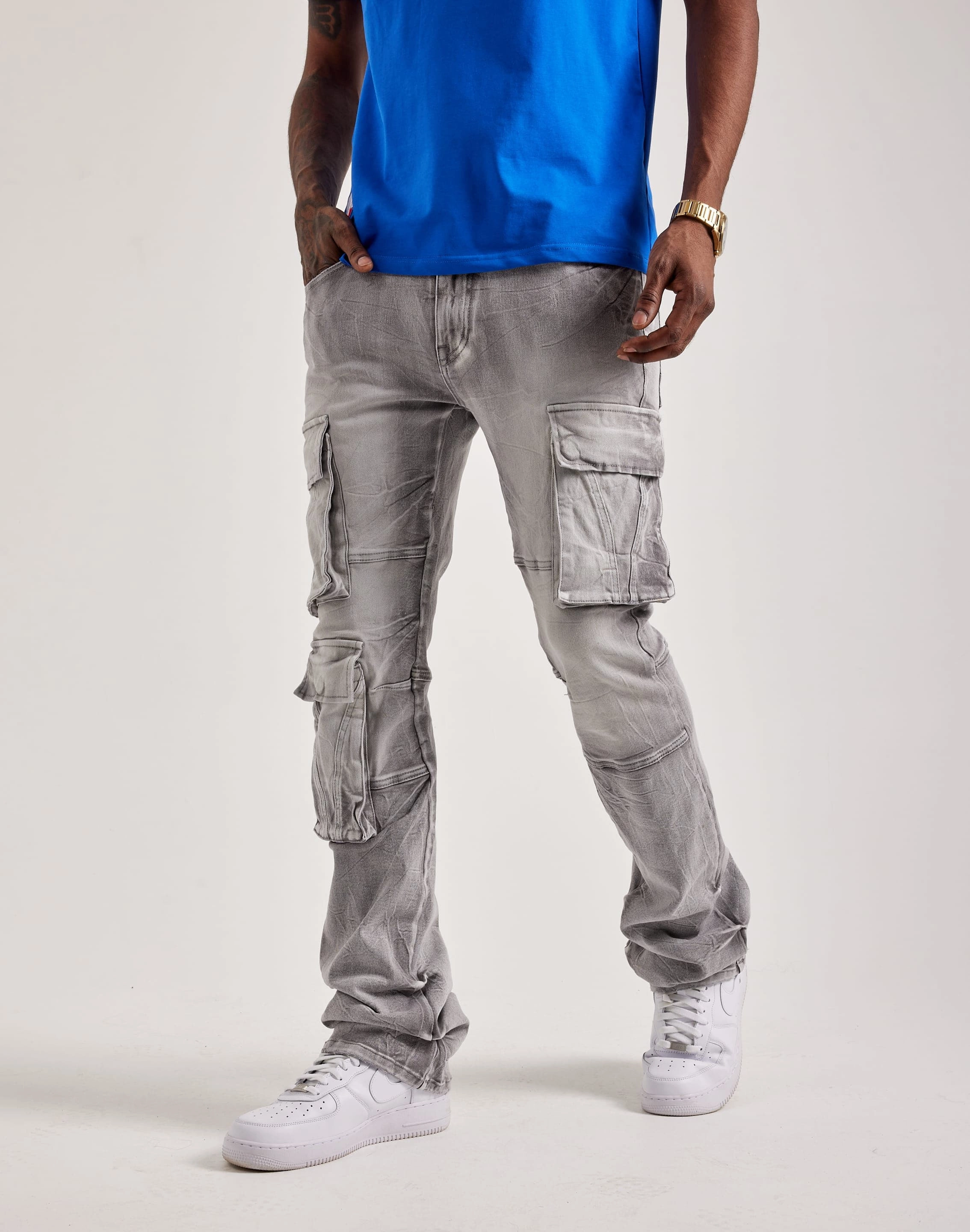 Smoke Rise Utility Pocket Cargo Jeans Fashion models Everyday wear