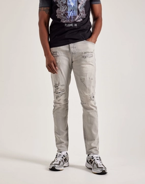 Smoke Rise Vintage Washed Slim Denim Jeans Suede - finished fashion Everyday wear