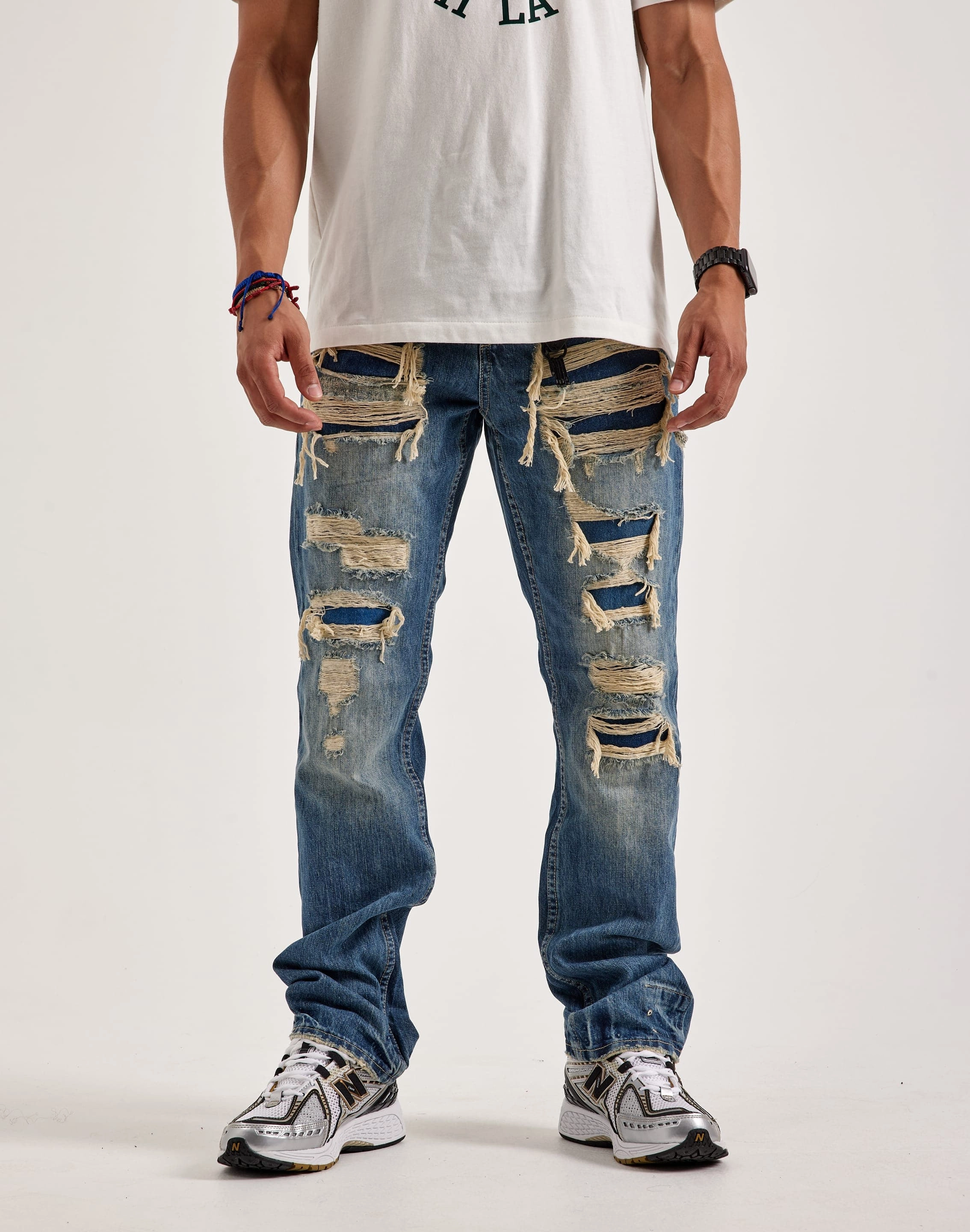 Organic fashion products Smuggler's Moon Distressed Denim Jeans Workwear options